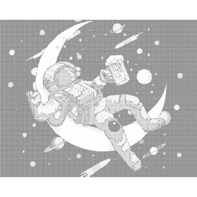 ZUTY Bodkovanie - ASTRONAUT A PIVO Rámovanie: vypnuté plátno na rám, Rozmer: 40x50 cm
