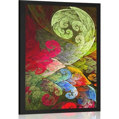 Plakát magické abstraktní pastelové listy - 20x30 silver