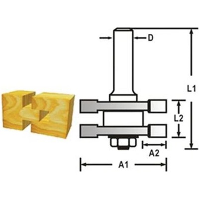 Makita D-48935 - Fréza do dřeva pérová fréza s ložiskem pr. 41x19x71 mm, stopka 12 mm