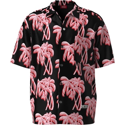 Diesel Риза Diesel Men's Short-Sleeve Plain Shirt - Black/Red