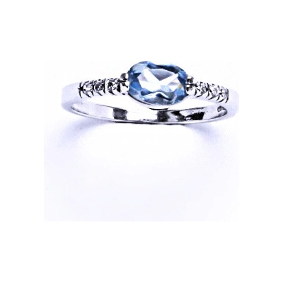 Čištín stříbrný se syntetickým akvamarínem VR 237