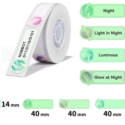 NIIMBOT A2A28548302, 14x40mm, 80 бр, Планети, прозрачен самозалепващи се етикети (A2A28548302)