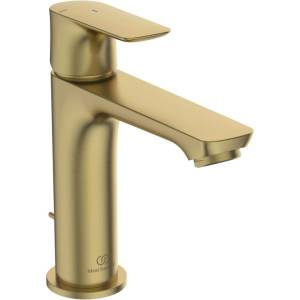 Ideal Standard Connect Air - Смесител за умивалник Grande Slim със сифон, BlueStart, Brushed Gold A7013A2 (A7013A2)