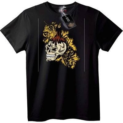 NOONEBRAND Тениска Череп със Златен Орнамент - 2XL, Black