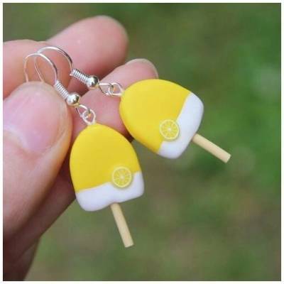 CircusMind sladké náušnice Fimo citronové nanuky S4550