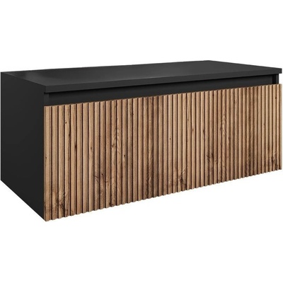 Expedo Koupelnová skříňka pod umyvadlo WOTANA, 100x40x45, dub wotan/černá