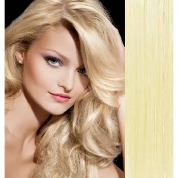 Clip in vlasy 43cm 100% lidské REMY 70g – nejsvětlejší blond
