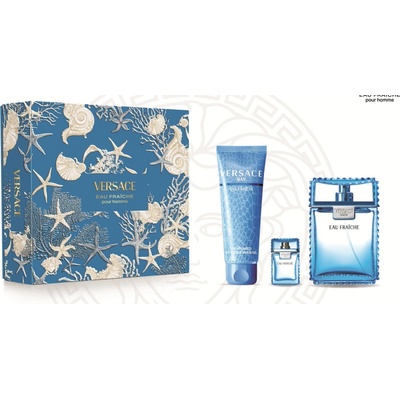 Versace Man Eau Fraiche EDT 100 ml + EDT 5 ml + sprchový gel 150 ml darčeková sada