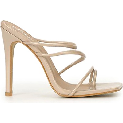 Chic Сандали Chic Women's Square Toe Loop Strap Flat Sandal - Nude