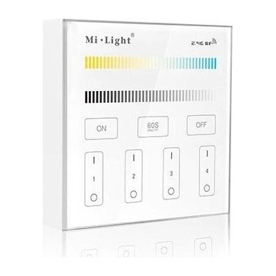 LED Solution Mi-Light RF Nástěnný dálkový ovladač pro CCT LED pásky, 4-kanálový B2
