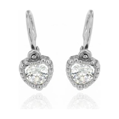 Zlatnictví U Kostela zlaté dětské náušnice bílá srdíčka 93807B