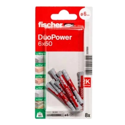 FISHER ДЮБЕЛ fischer 537650 duopower ф6х50мм УНИВЕРСАЛЕН 8бр (537650)