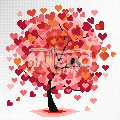 Milena Style Хармония в червено - гоблен със схема конци Ariadna 1: 1