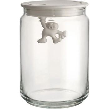 Alessi Кухненски буркан за съхранение GIANNI 900 мл, с бял капак, стъкло, Alessi (ALAMDR05W)