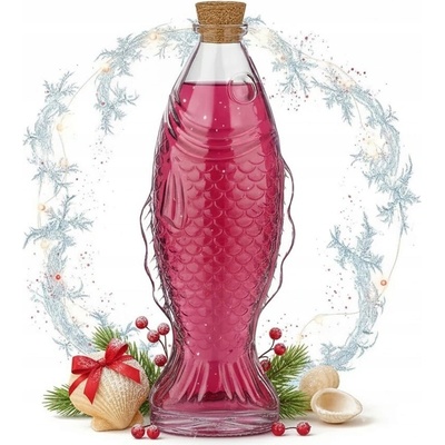 Bimberek Karafa 500 ml skleněná bezbarvá ve tvaru ryby