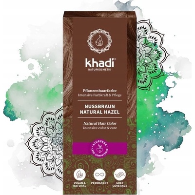 Khadi rastlinná farba na vlasy Orieškovohnedá 100 g
