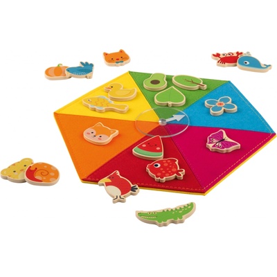 Playtive duhové puzzle Montessori hra na třídění barev a zvířat – Zboží Mobilmania