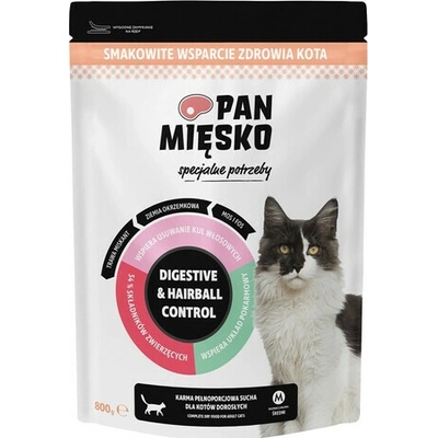 PAN MIĘSKO Digestive & Hairball Control 0,8 kg