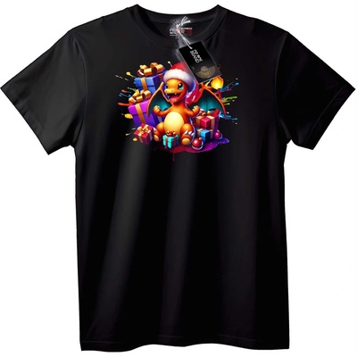NOONEBRAND Тениска Коледен Дракон - 7XL, Black
