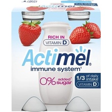 Actimel Probiotický jogurtový nápoj s vitamíny a 0% přidaného cukru jahoda 4x100g