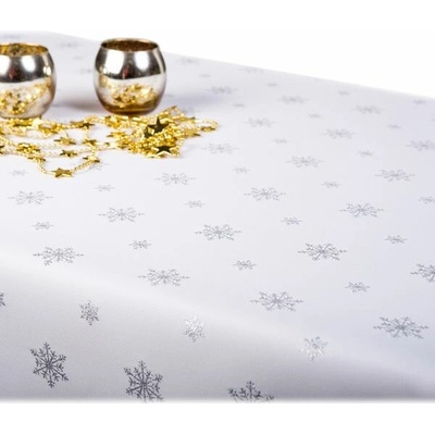 Evenit obrus teflónový Vločka striebro strieborná Polyester 140x260cm