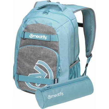 Meatfly раница Exile Grey Heather / Aqua 24 L + МОЛИВНИК | Сива | Обем 24 L Meatfly | Siv | Момичешки | ЕДИН РАЗМЕР