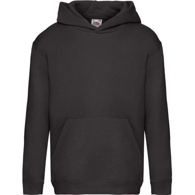 Fruit of the Loom detská mikina Kids Premium Hooded Sweat s kapucňou čierna