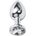 Sensual Метално дилдо Butt Plug "SILVER CRYSTAL CLEAR" 7 см