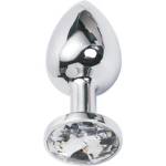 Sensual Метално дилдо Butt Plug "SILVER CRYSTAL CLEAR" 7 см