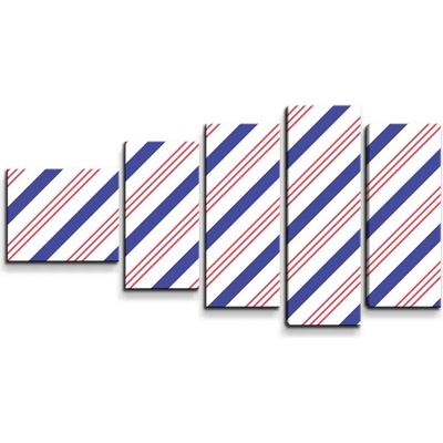 Sablio Obraz - 5-dílný Modročervené pruhy - 100x60 cm