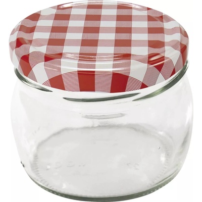 Gastro Zaváracie poháre skrutkovacie viečko s károvaným vzorom 6 ks x 250ml