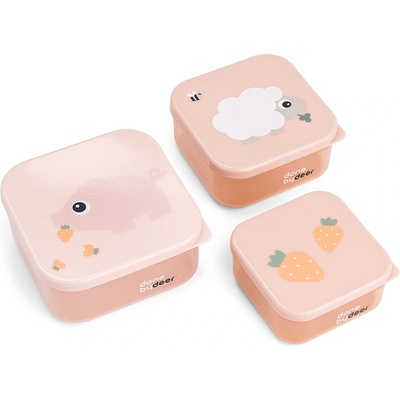 Done by Deer Tiny Farm Кутии за закуски, розови, 3 бр (1256871)