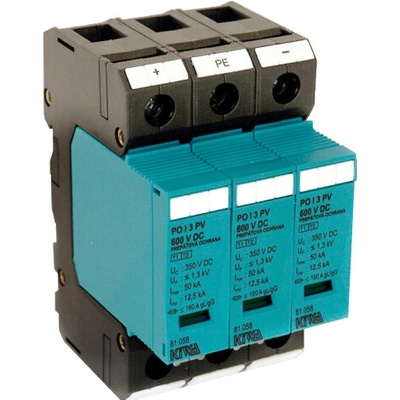Zvodič KIWA PO I 3 R PV 600 V DC/12,5kA B+C 81.059