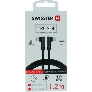Swissten 71529900 ARCADE USB-C / LIGHTNING, 1,2m, černý