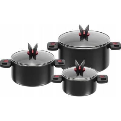 Sada hrnců Ballarini ClickCook skleněná 6 ks