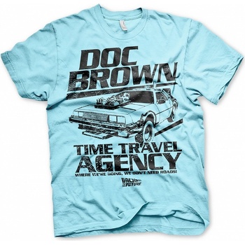 Back to the Future tričko Doc Brown Time Travel Agency blue