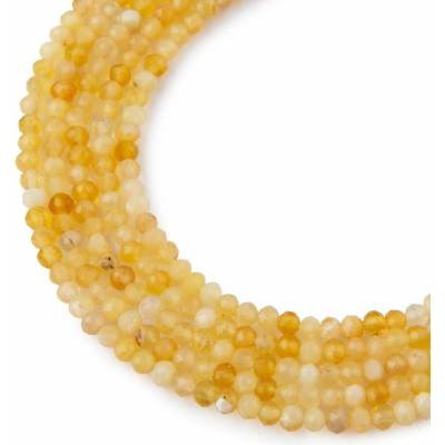 Koráliky z minerálu Žltý opál AA 3mm brúsené - 18 cm