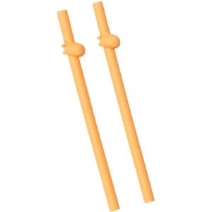 Wee Baby Силиконови сламки Wee Baby - Prime, Оранжеви, 2 броя (929) - baby