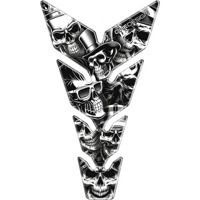 Tankpad PUIG Skull Party Black & White 20594N