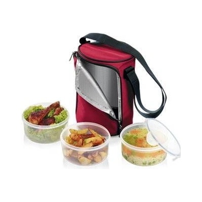 TESCOMA Jedlonosič FRESHBOX, s 3 dózami 0,8 l, bordeaux 892210.00
