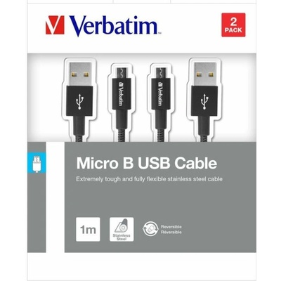 Verbatim 48874 USB/micro USB, 1m + 1m, černý, 2ks