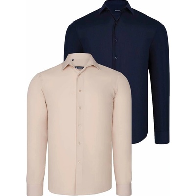 Dewberry pánska košel'a dual set G726 white-beige krémová