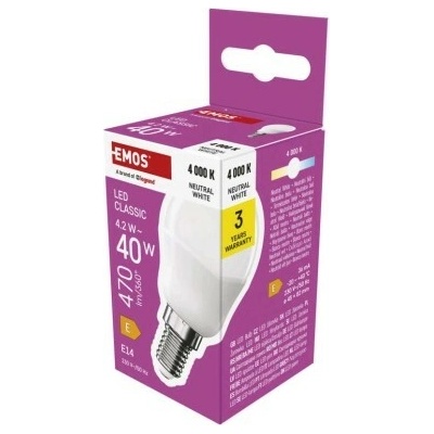 Emos LED žárovka Classic Mini Globe E14 4,2 W 40 W