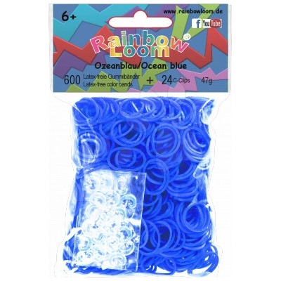 Loom bands Udělej si náramek Rainbow Loom originální gumičky 600 kusů modré