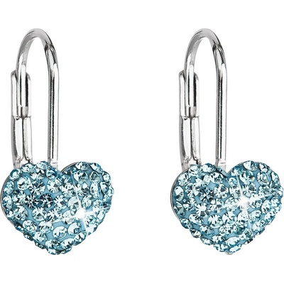 Pavona náušnice visací s krystaly Swarovski modré srdce 31125.3