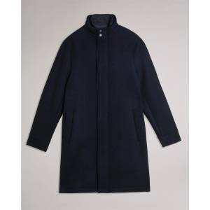 Ted Baker Men's Funnel Neck Overcoat - Navy