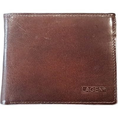 Lagen Pánská kožená lesklá 06BL 047 D.BROWN hnědá