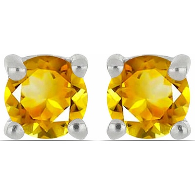 Nefertitis Náušnice stříbrné s broušenými citríny Ag 925 040418 CT NF56343