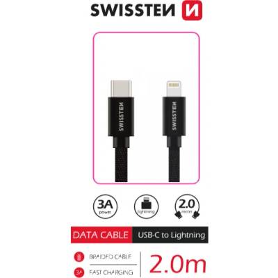 Swissten 71529201 USB-C / LIGHTNING, 2m, černý