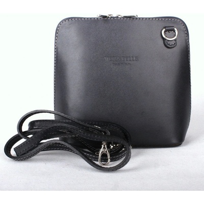 Malá kožená crossbody kabelka no. 55 tmavě šedá